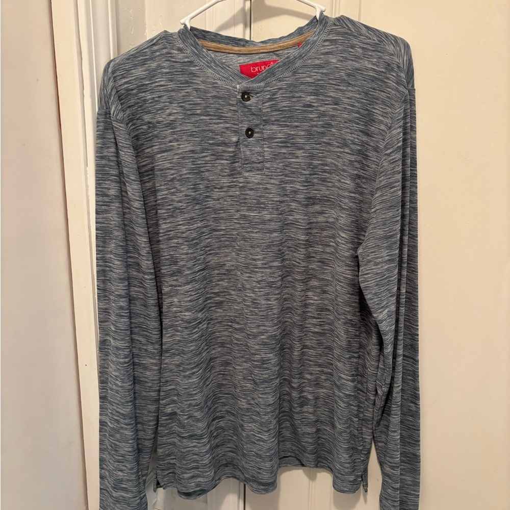 Chaps Blue Heather Long Sleeve Henley